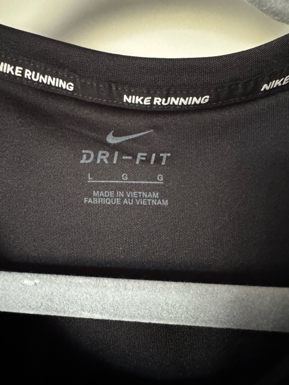 Nike Black Dri-FIT Running Tee with Subtle Gray Logo - Picture 2 of 3
